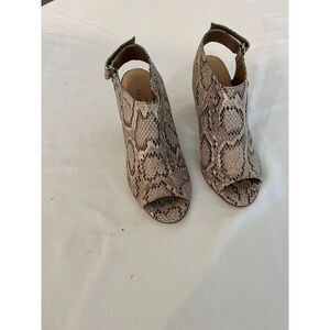 Azura Women's Sling Back Shoes Faux Croc Open Toe Stacked Heel - 7.5